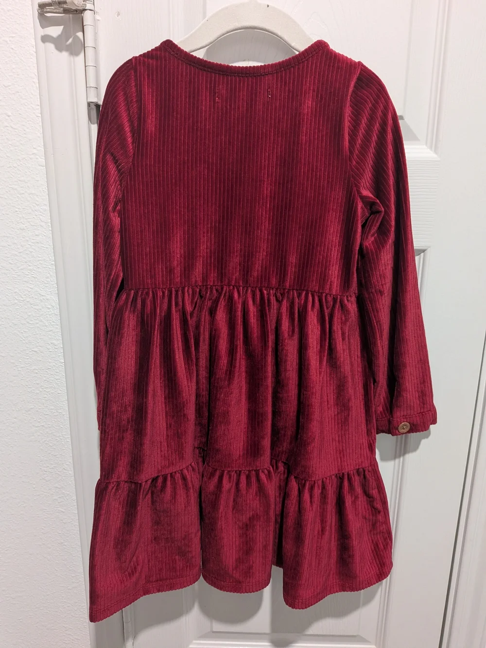 Biscotti Girls' Corduroy Button-Front Dress in Deep Wine
